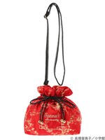 「らんま1/2 チャイナ柄巾着バッグ」のレッド。