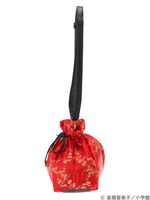 「らんま1/2 チャイナ柄巾着バッグ」のレッド。