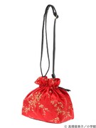 「らんま1/2 チャイナ柄巾着バッグ」のレッド。