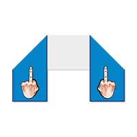 「ミドルフィンガーマフラータオル」のブルー。