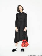 「らんま1/2 早乙女乱馬イメージワンピース」ブラックの着用イメージ。