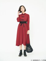 「らんま1/2 早乙女乱馬イメージワンピース」ボルドーの着用イメージ。(c)高橋留美子/小学館 produced by CHORD co.,ltd.