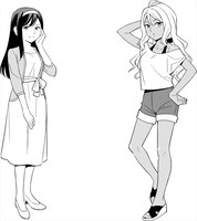 「マンガで分かる 愛される心理術」に登場する白木光理（左）と黒井也美（右）。