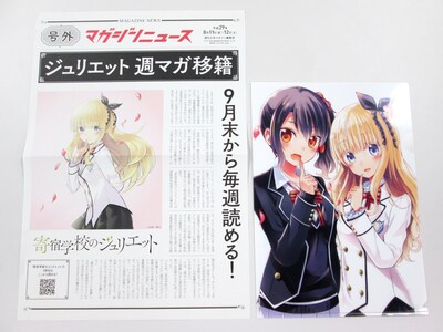 クリアファイルとタブロイド紙。