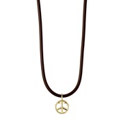 東⽅仗助モデルのネックレス（ピースマーク・革紐タイプ）。