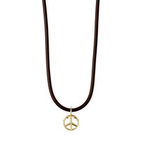 東⽅仗助モデルのネックレス（ピースマーク・革紐タイプ）。