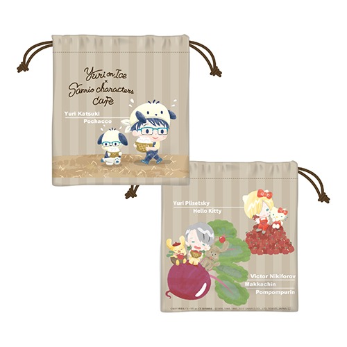 「Yuri on Ice×Sanrio characters Cafe 巾着」