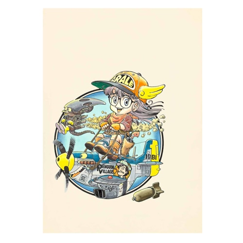 「Dr.スランプ」の複製原画。(c)鳥山明／集英社