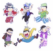 「おそ松さん」と「マイナビ presents 東京ガールズコレクション 2017 AUTUMN/WINTER」のコラボイラスト。