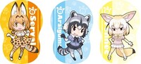 「ダイカットクッション」左からサーバル、アライグマ、フェネック。
