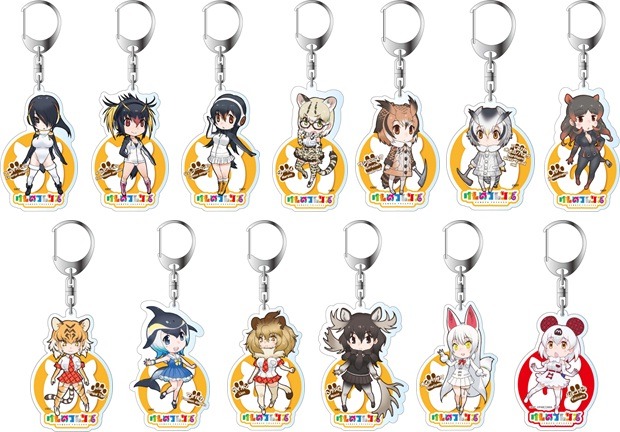 販売されるアクリルキーホルダー。バルコアラのみパルコ限定。※画像のフレンズ以外も販売予定