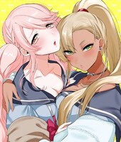 月刊コミックキューン（KADOKAWA）にて連載中の「いま、ギャルに入ってます」カット。