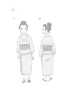 今日マチ子が原案を担当したキャラクター（きみの母・かよ）。