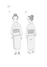 今日マチ子が原案を担当したキャラクター（きみの母・かよ）。