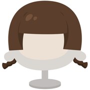 ショルダーコスプレ衣装のおさげ。