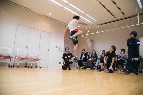 プレ稽古の様子。