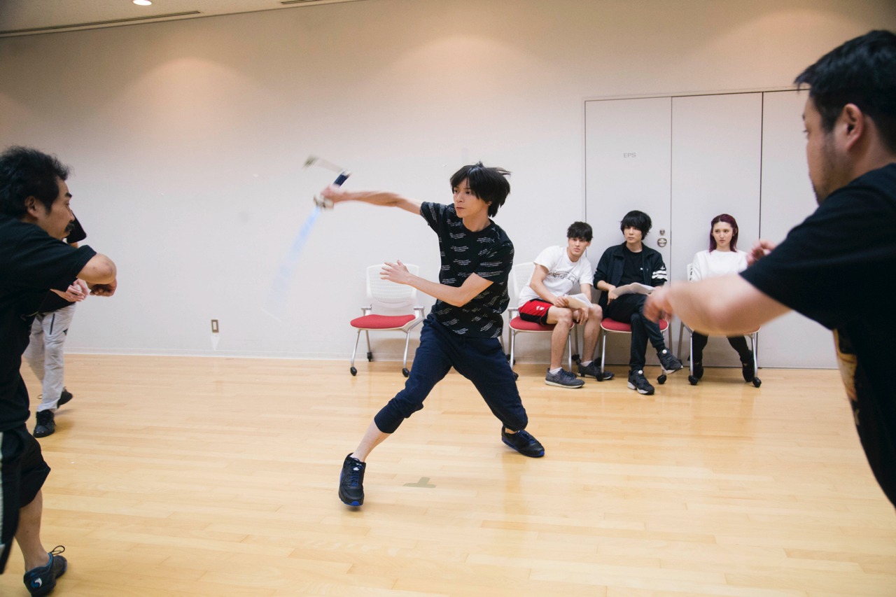 プレ稽古の様子。