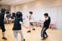 プレ稽古の様子。