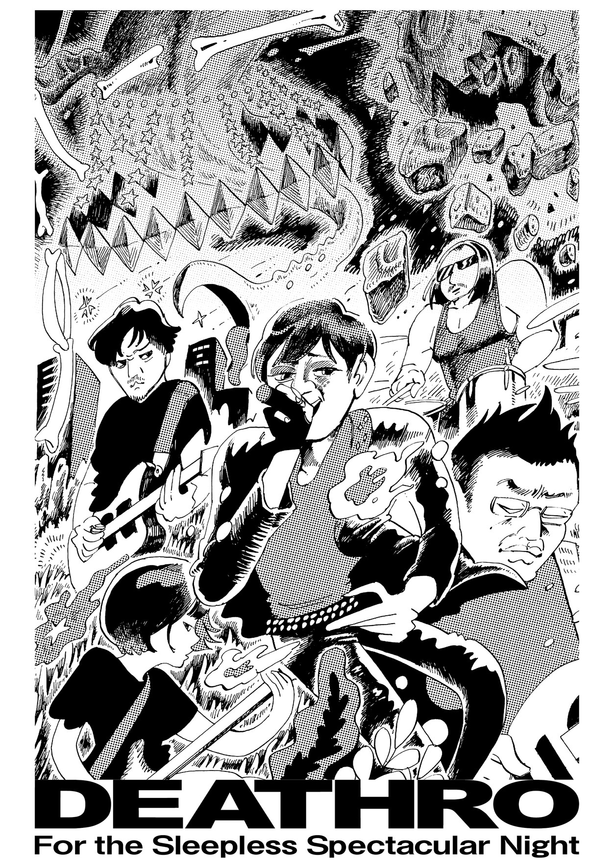 谷口菜津子が描いたDEATHROのTシャツ、O-nestでのワンマンで販売