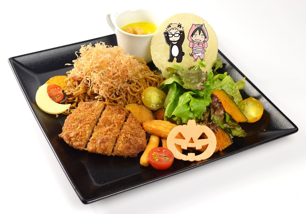 「月島、山口のパンプキン焼きそば＆とんかつハロウィンバラエティーセット」