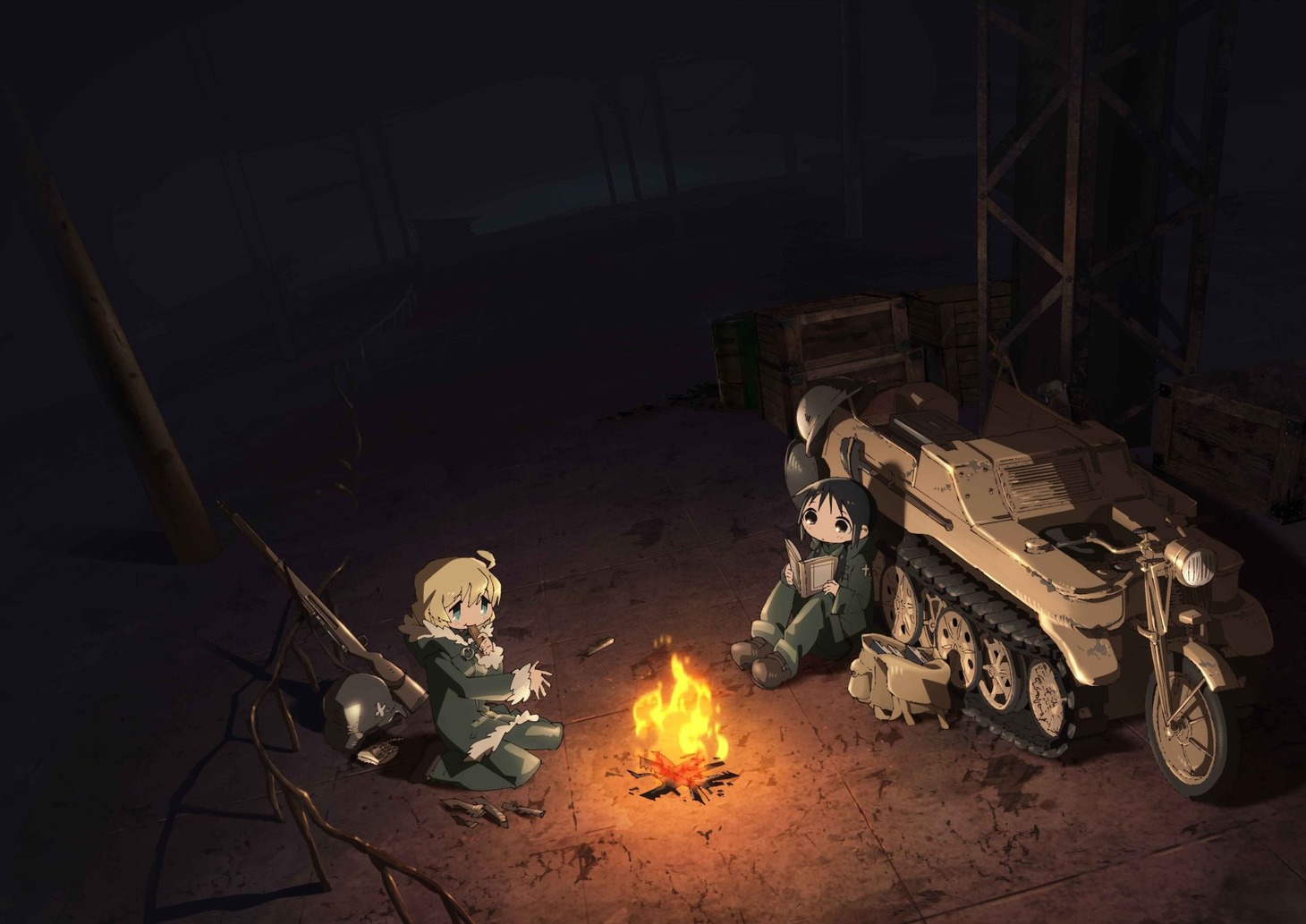 アニメ「少女終末旅行」の新キービジュアル。
