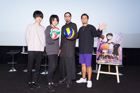 左から内山昂輝、村瀬歩、竹内良太、木村昴。