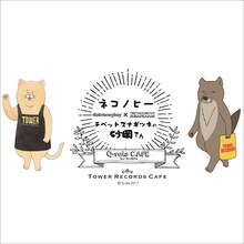 「ネコノヒー×チベットスナギツネの砂岡さん/キューライス×TOWER RECORDS CAFE」メインビジュアル