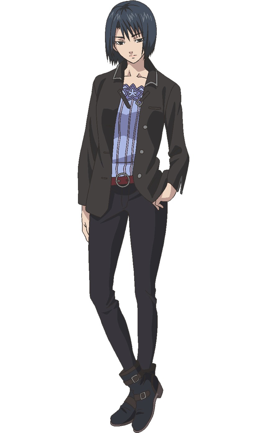 間島翔子のキャラクター設定画。