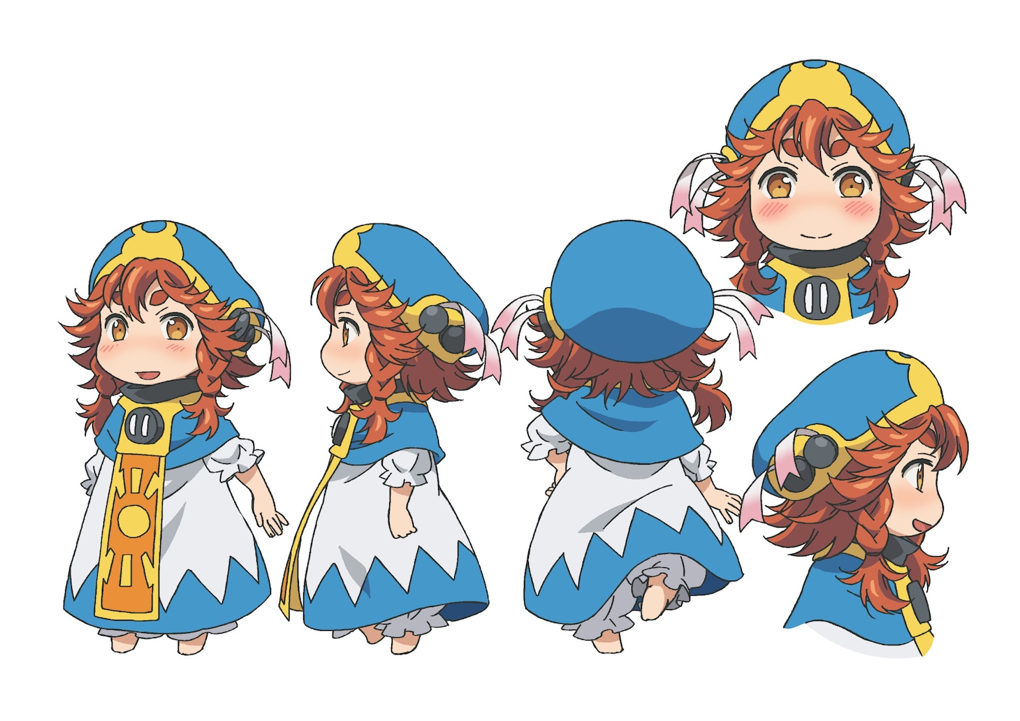 ハクメイのキャラクターカラー設定画。