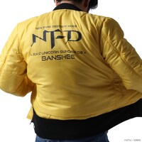 「ALPHA×STRICT-G MA-1（バンシィモデル）」の着用イメージ。