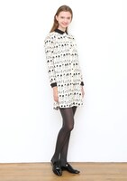 レディス ハイネック ロングスリーブ シャツワンピース（ダンシング）