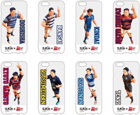 「ブルタックル」と2017ムロオ関西大学ラグビーAリーグ」のコラボによるiPhoneケース。