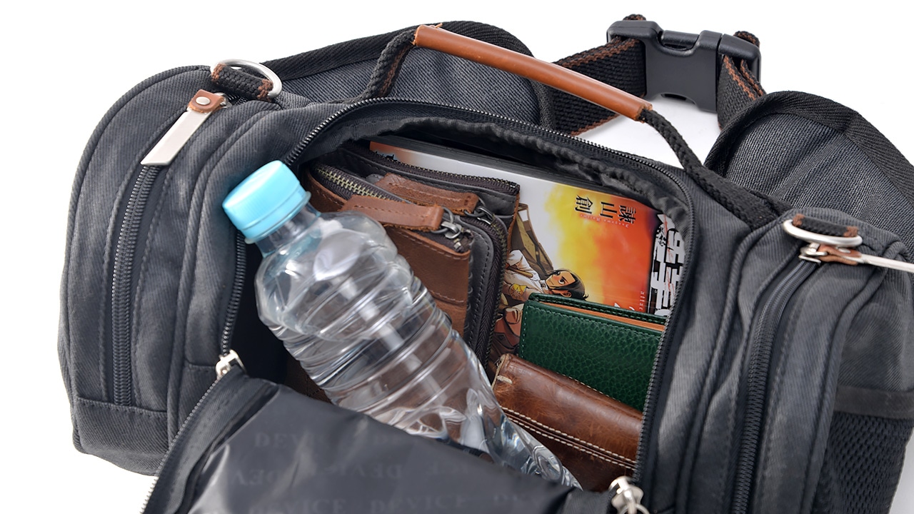「立体機動ポーチ 4wayバッグ 進撃の巨人モデル」使用例。