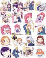 LINEスタンプ「ふたりモノローグ」のラインナップ。