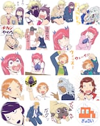 LINEスタンプ「ふたりモノローグ」のラインナップ。