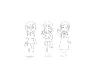 アニメドラマ「3人の若い女」より、登場キャラクターのカット。