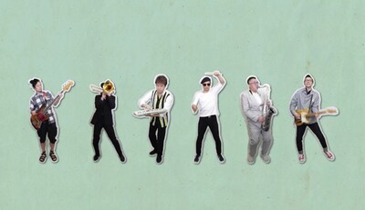 「レッツゴー！ムッツゴー！～6色の虹～」のミュージックビデオのワンシーン。