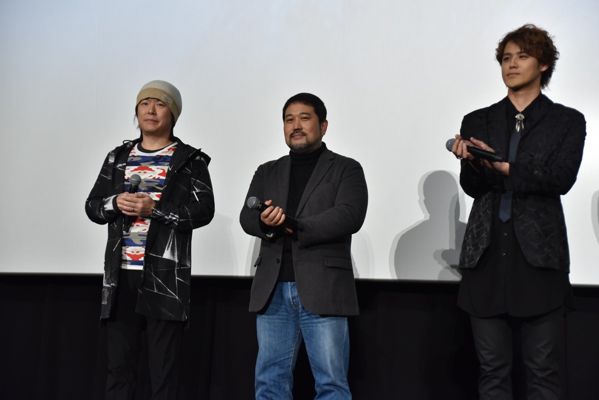 「GODZILLA 怪獣惑星」公開記念舞台挨拶の様子。