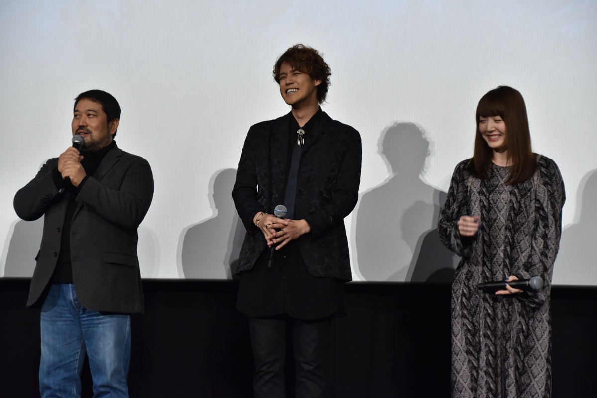 「GODZILLA 怪獣惑星」公開記念舞台挨拶の様子。