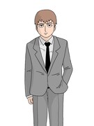 霊幻新隆のイラスト。