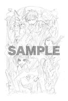 下巻の封入特典「つやつや地獄！原作者・江口夏実描きおろしミニメタルポスター」イラストラフ。