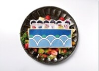 「おそ松さんカフェ」第2弾で提供される「6つ子のいい夢見ろよ！おやすみお布団ケーキ」。