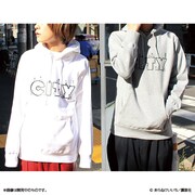 パーカーの着用例。