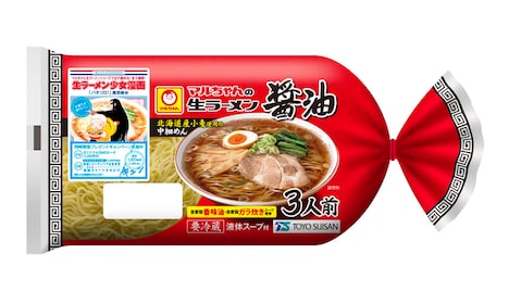 マルちゃん生ラーメン「花とどんぶりCOMICS 生ラーメン少女漫画」の限定パッケージ。