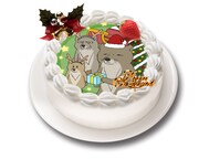 あにしゅがで販売される「チベットスナギツネの砂岡さん」クリスマスケーキ。