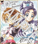 12月1日に配布されるmini色紙。稲上晃による「ふたりはプリキュア」。(c)ABC-A・東映アニメーション