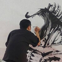 墨絵師の御歌頭。