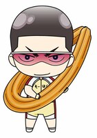 「田所パン謹製 パン（缶）バッジ」の金城真護（チュロス）。