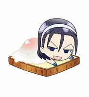 「田所パン謹製 パン（缶）バッジ」の東堂尽八（温泉卵パン）。