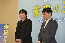 左から細田守、スタジオ地図のプロデューサー・齋藤優一郎。